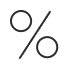 Icon illustration of a percent sign